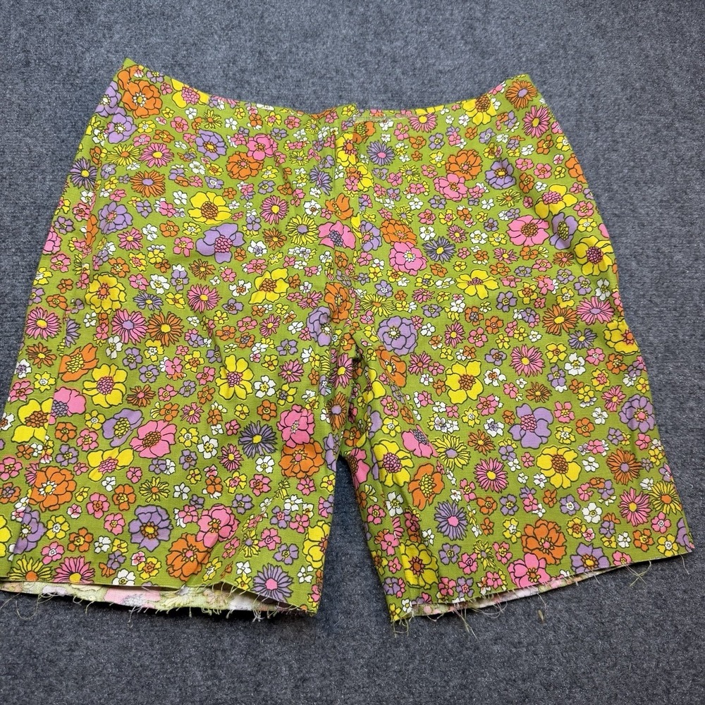 Vintage Hip Hugger Shorts Project Piece Size 32 Waist Daisy 60's Flower Power